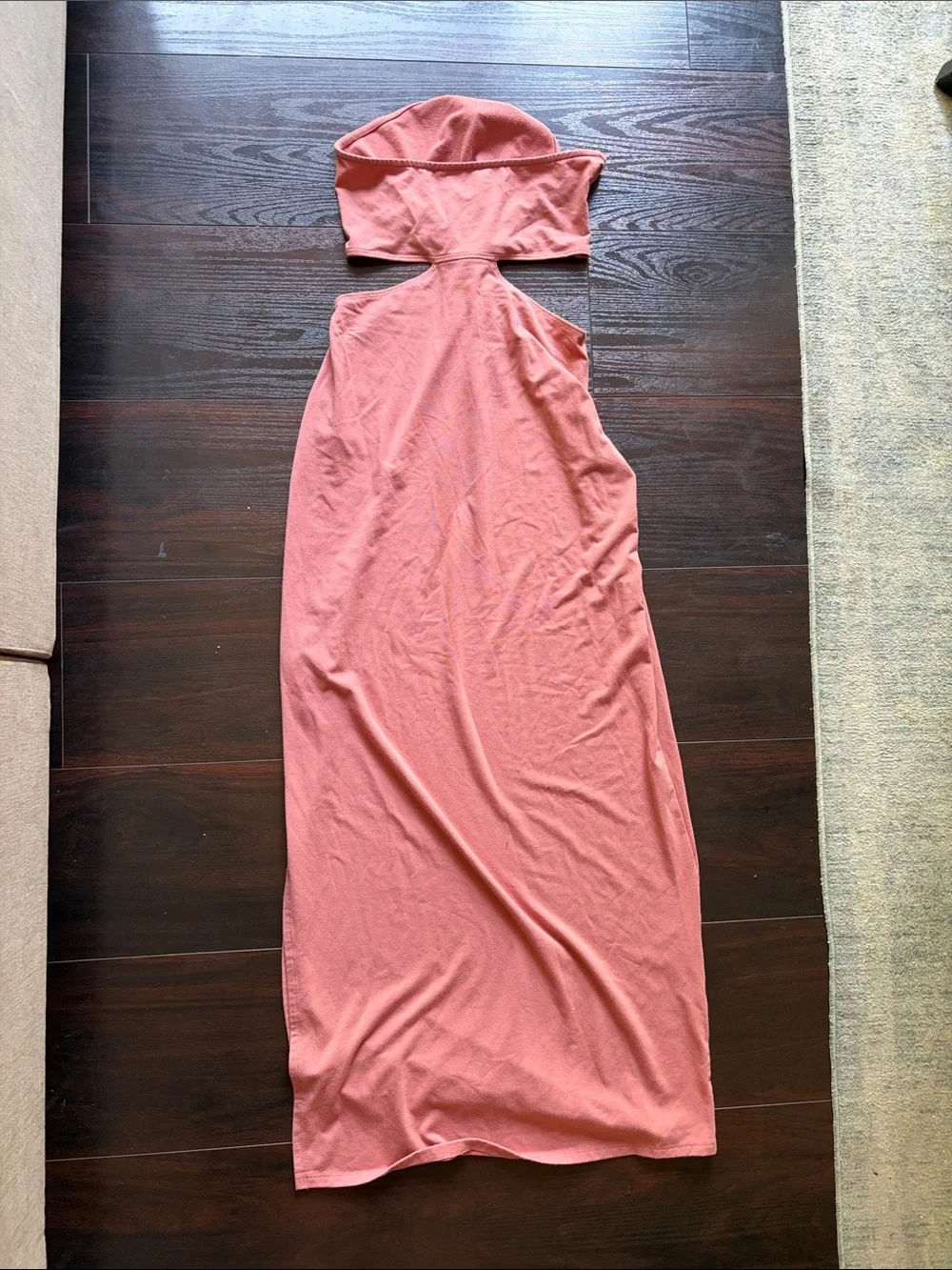 Abercrombie & Fitch Dusty Rose knotted Halter Cutout Maxi Dress